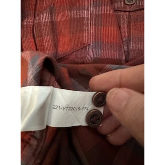 Royal Robbins Covert Cord Organic Cotton Plaid Shirt Button Down Mens Size Large - Picture 10 of 12